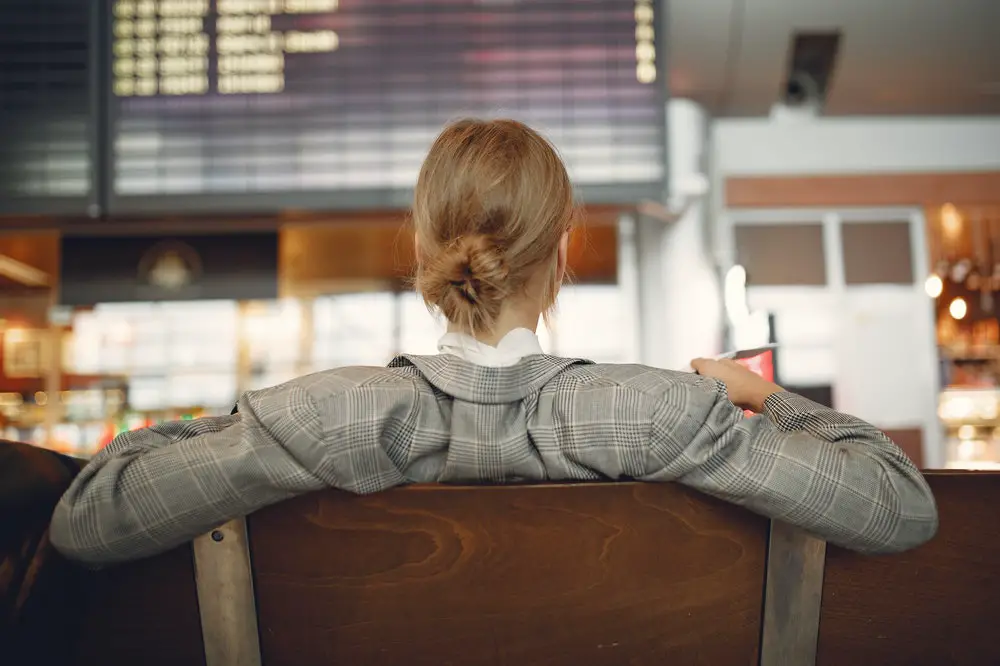 Woman at the airport waiting